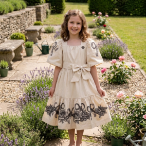Vestido bordado flores